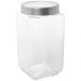 Pote de Vidro Tampa Metal Lyor Gastro 1,7L Prata Porta Manti