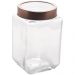 Pote de Vidro com Tampa Metal Lyor Rose Gold 1,7L Mantimento