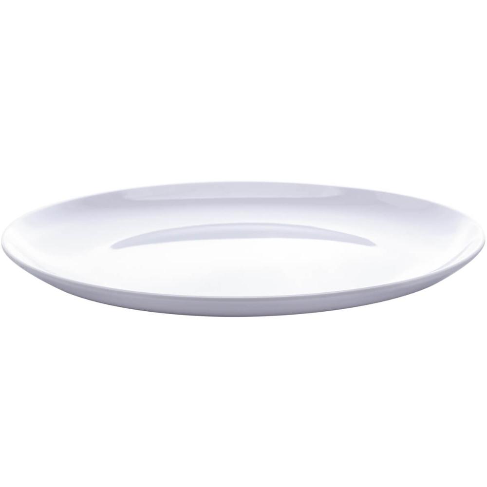 Prato Branco de Melamina Raso Milão Lyor 25,5cm para Refeiçã