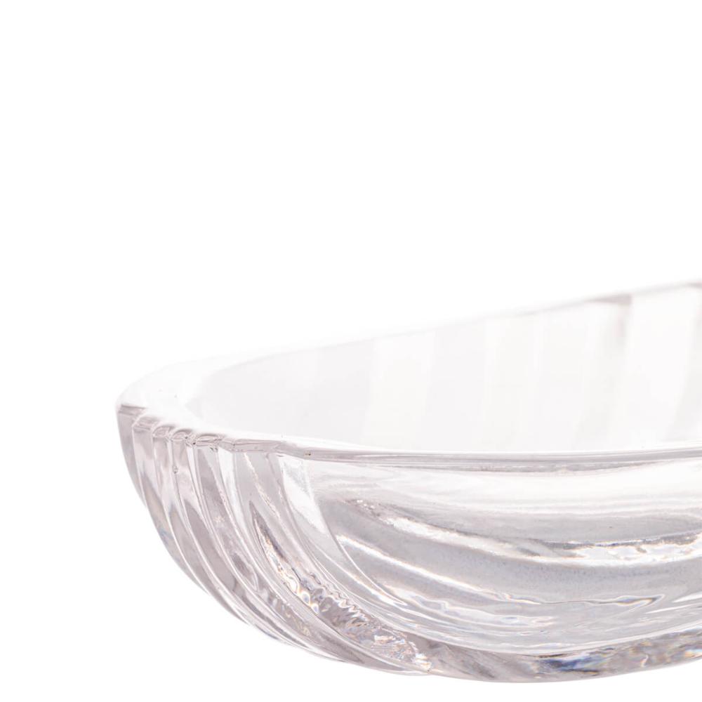 Prato Decorativo de Cristal Leaf 39x14x3cm Lyor Travessa Bandeja de Aparador