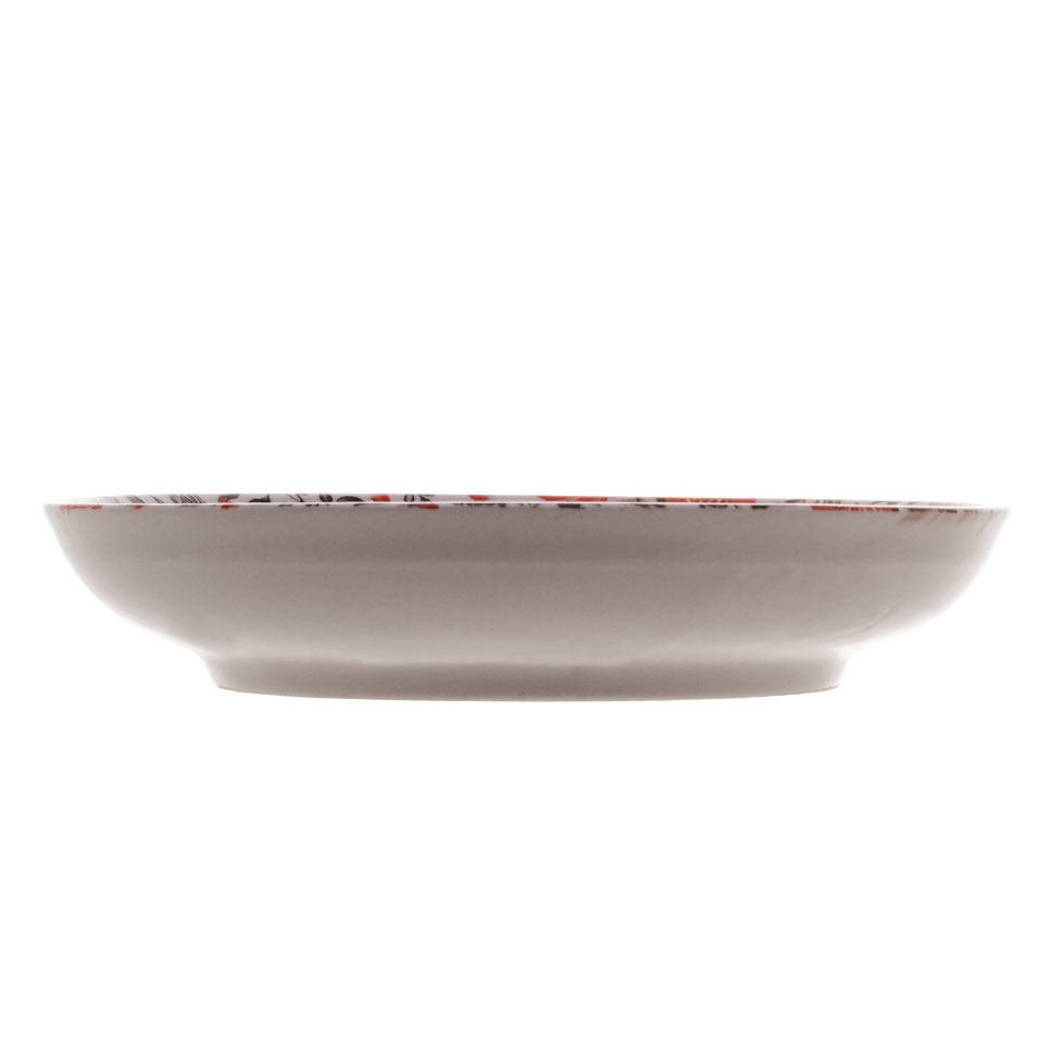 Prato Fundo Garden Rosa e Branco 18 cm