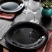 Prato Raso de Vidro Opalino 27cm Carine Black Lyor Quadrado