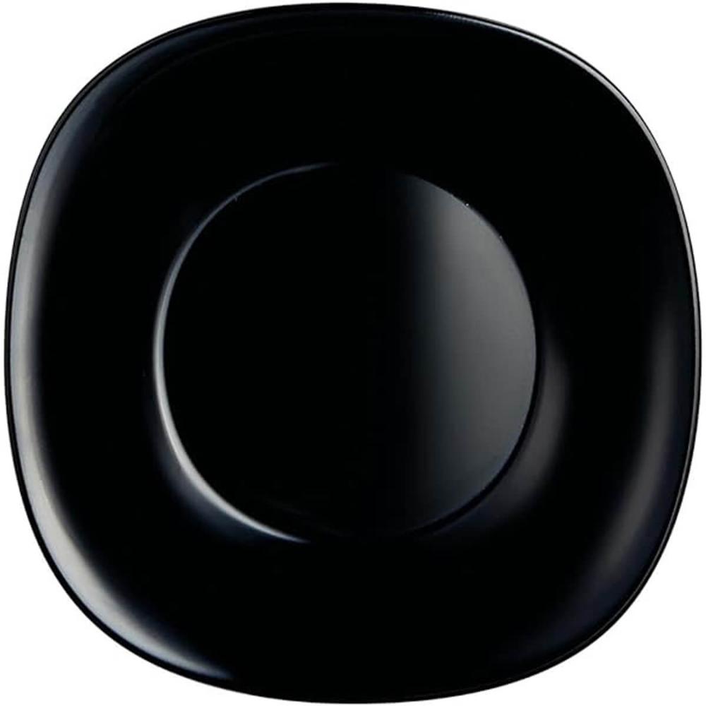 Prato Raso de Vidro Opalino 27cm Carine Black Lyor Quadrado