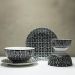 Prato de Sobremesa em Porcelana Egypt Lyor 19,5cm Raso Preto