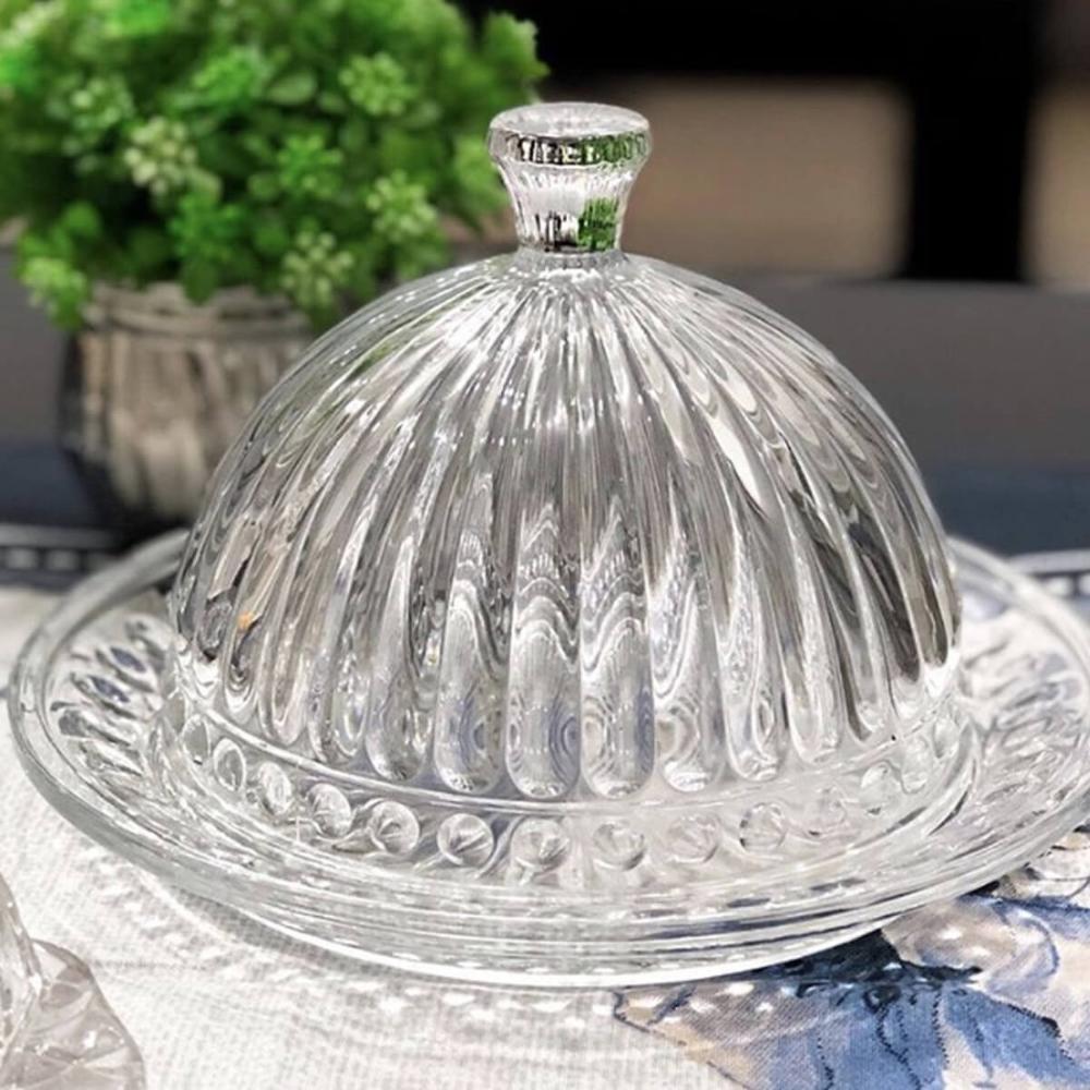 Queijeira de Cristal de Chumbo Empire Lyor 20cm Prato Porta