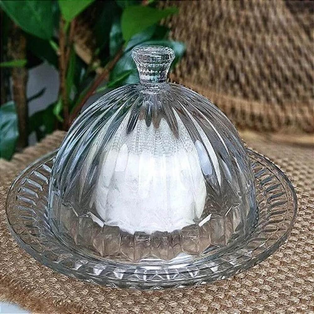 Queijeira de Cristal de Chumbo Empire Lyor 20cm Prato Porta