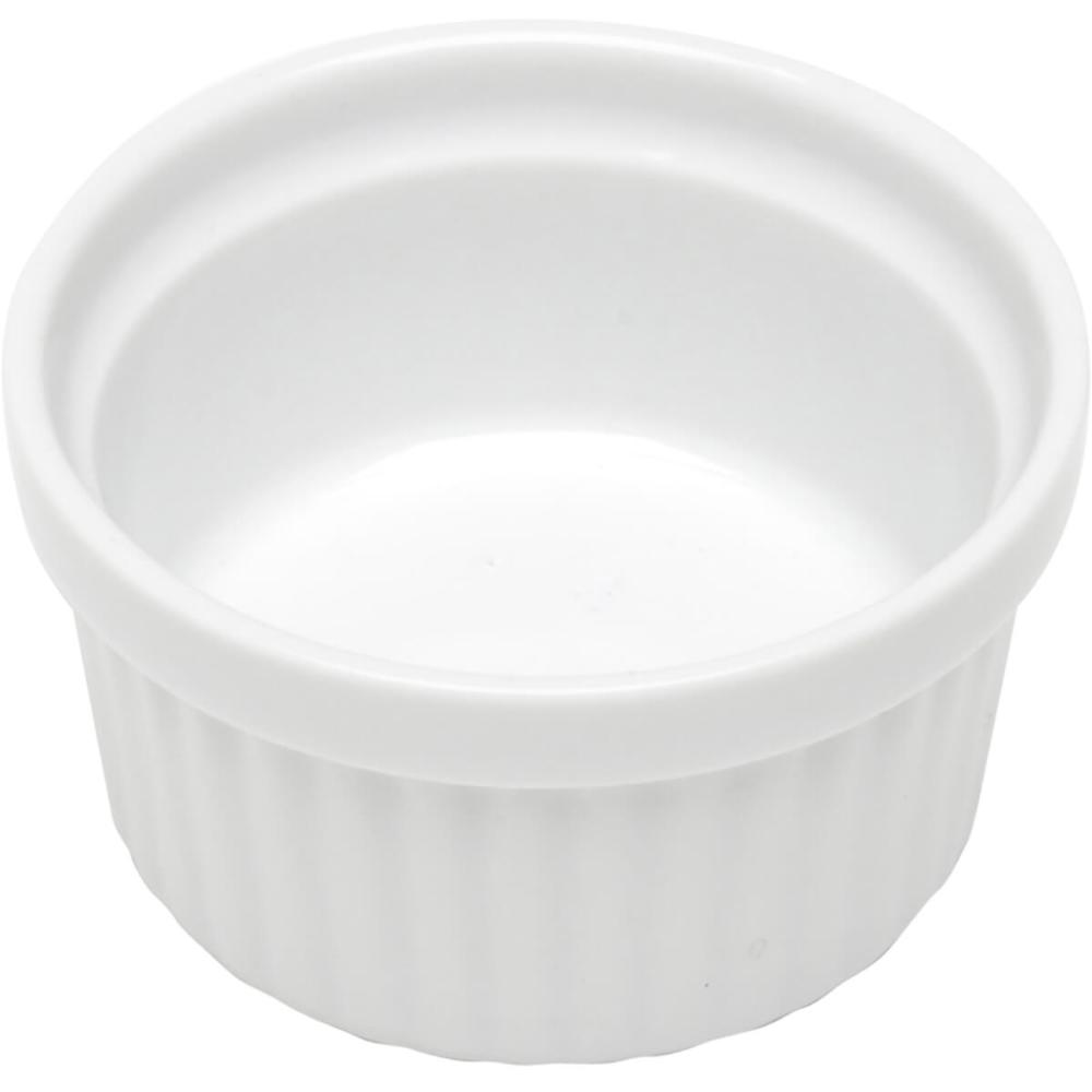 Ramekin Canelado Porcelana 40ml Classic Branco Lyor Molheira Servir Caldas
