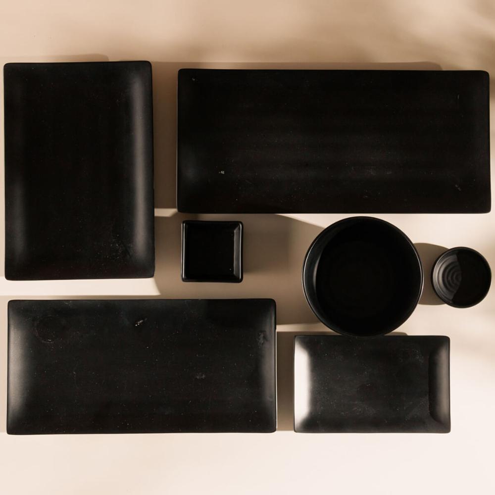 Ramekin Melamina Preto 40ml Molheira Lyor Porta Shoyu Quadrado Tóquio Potinho Pequeno