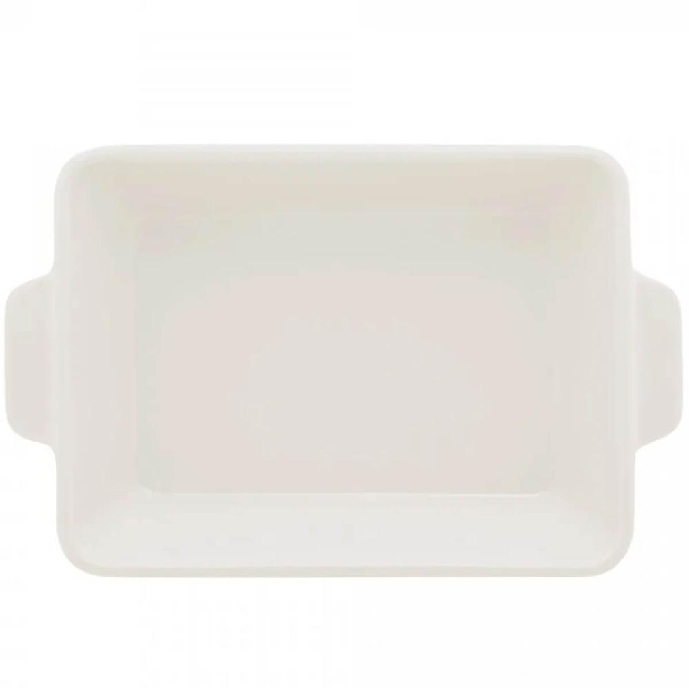 Refratário 23,5x15x5cm Travessa Porcelana Branca com Alça Funda Lyor Basic