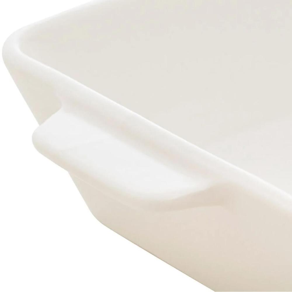 Refratário 23,5x15x5cm Travessa Porcelana Branca com Alça Funda Lyor Basic