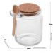 Saleiro Porta Tempero de Vidro com Tampa de Rolha 240ml Colher de Bambu Lyor