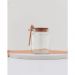 Saleiro Porta Tempero de Vidro com Tampa de Rolha 240ml Colher de Bambu Lyor