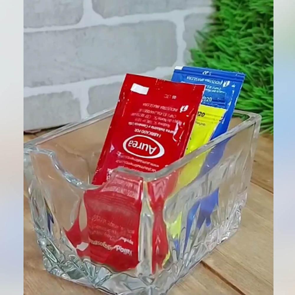Suporte Sachê de Vidro Dublin Chá Açúcar Café Maionese Ketchup Lyor 8x5,5cm