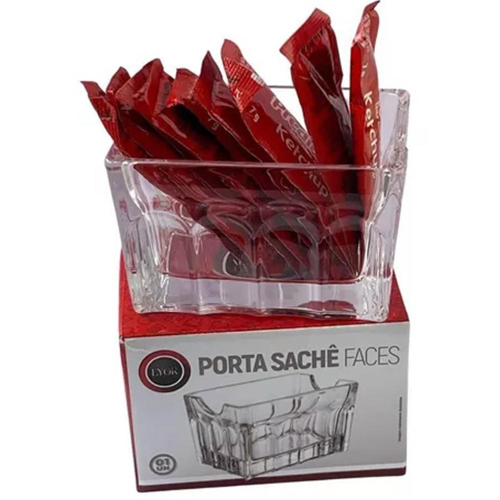 Suporte Sachê de Vidro Dublin Chá Açúcar Café Maionese Ketchup Lyor 8x5,5cm