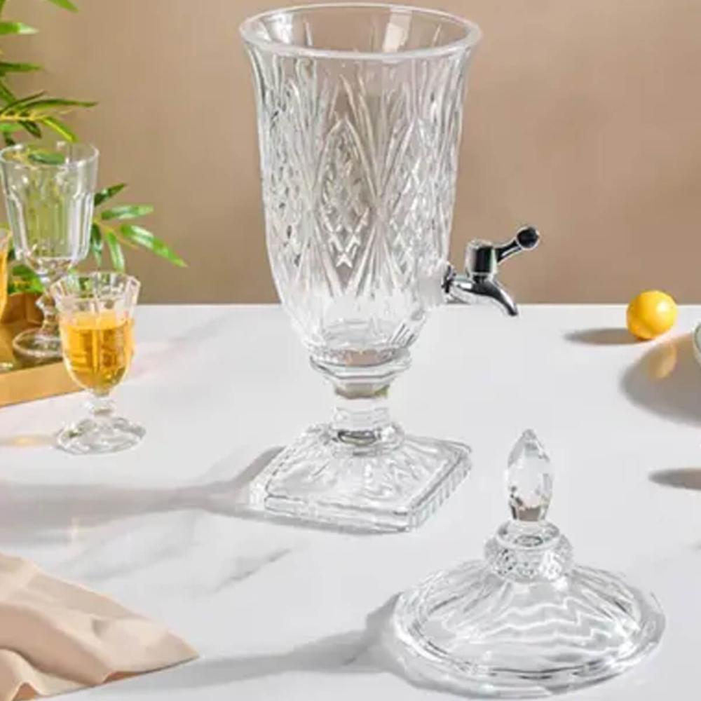 Suqueira Cristal Lyor 2L Dispenser de Bebidas Dublin 15x46cm Água Sucos Coquetéis