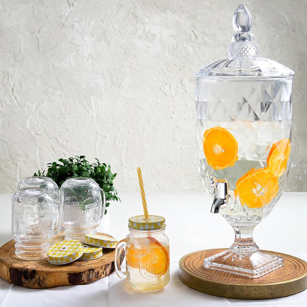 Suqueira de Cristal com Pé 5 Litros Diamond Lyor Transparent