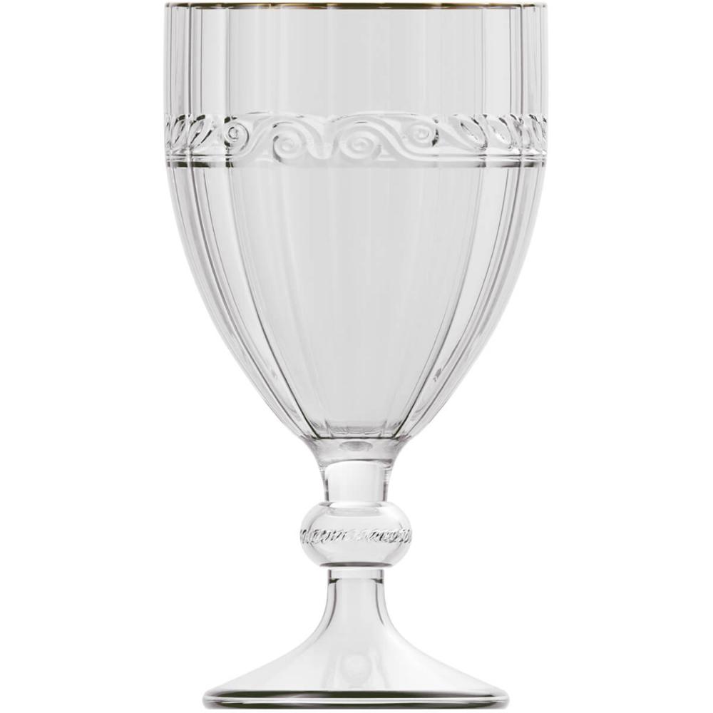 Taça Cristal 330ml Fio de Ouro Imperial Lyor Avulsa Servir Sucos Água Drinks Mesa Posta