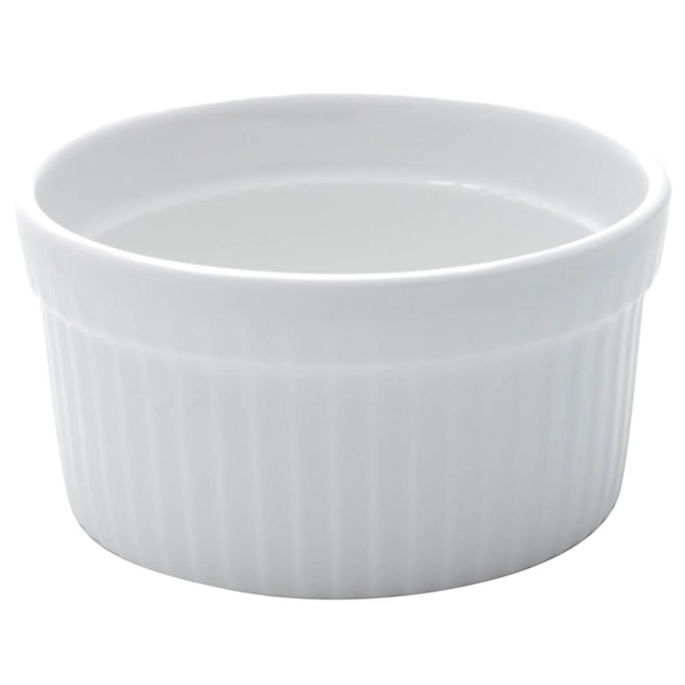 Tigela Ramekin Porcelana 240ml Branco Canelado Sobremesa Suflês Lyor  Classic