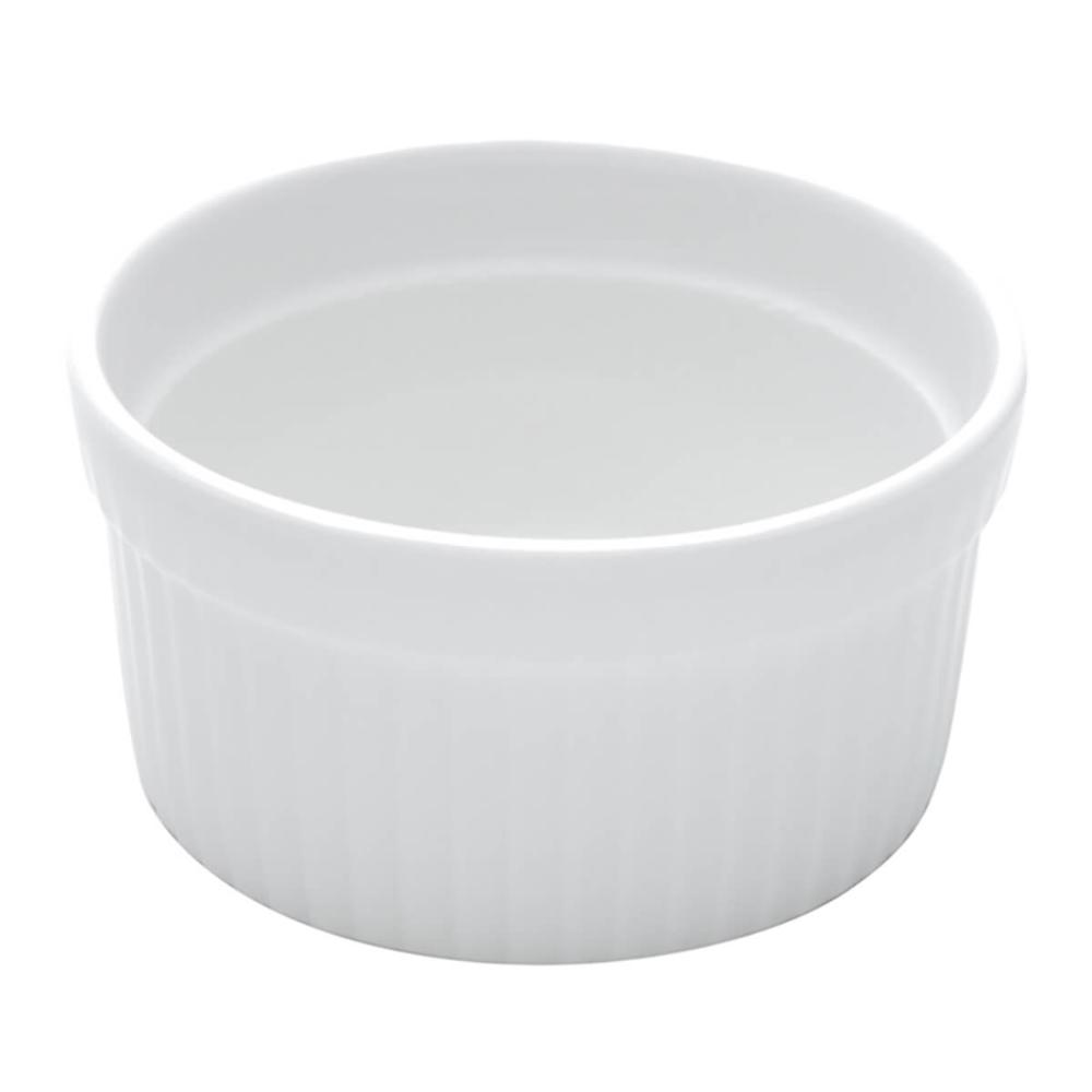 Tigela Ramekin Porcelana 240ml Branco Canelado Sobremesa Suflês Lyor  Classic
