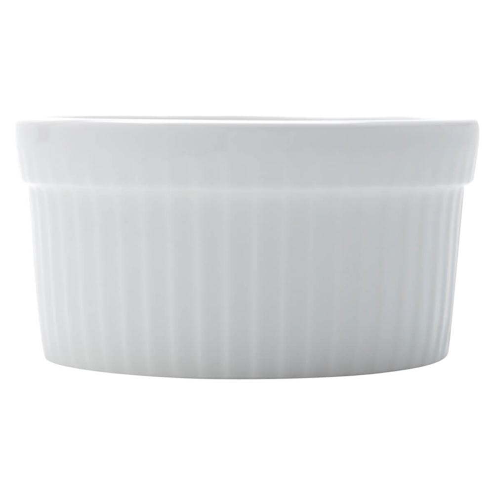 Tigela Ramekin Porcelana 240ml Branco Canelado Sobremesa Suflês Lyor  Classic