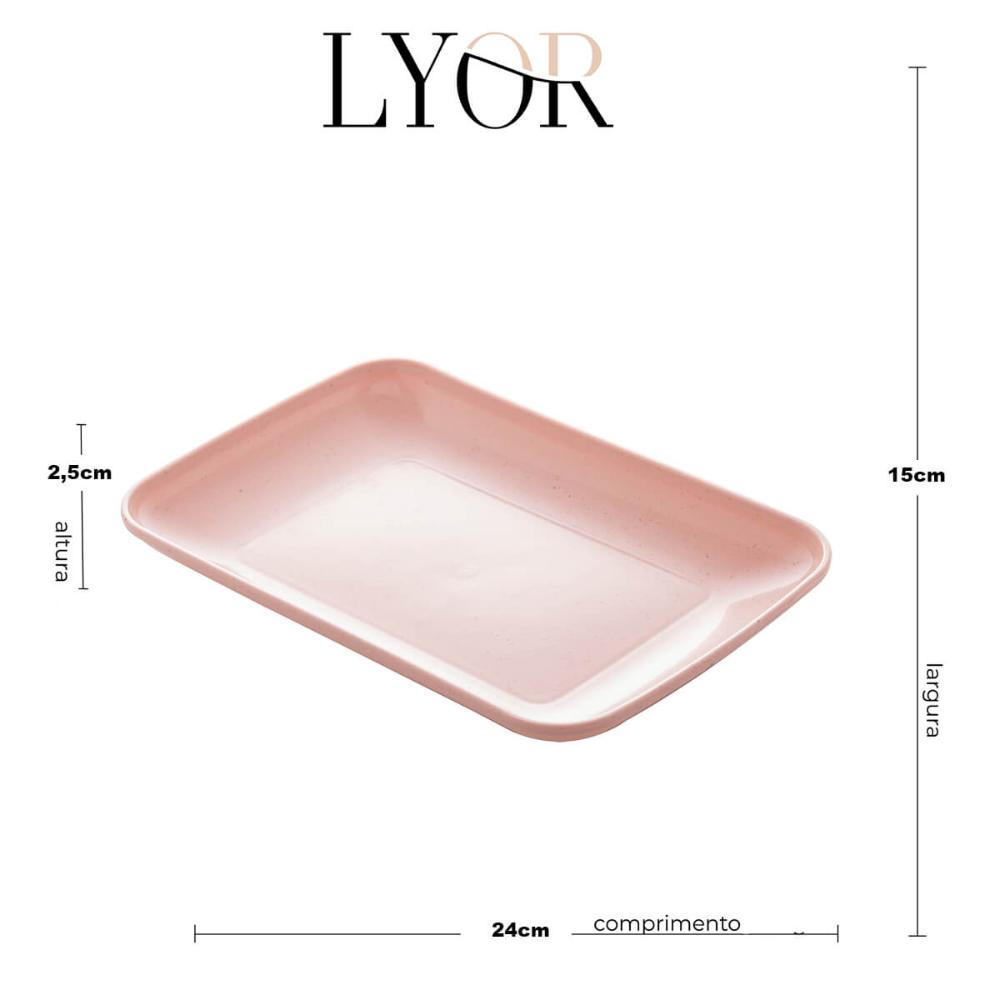 Travessa Bandeja para Servir Retangular 24x15x2,5cm Sortida