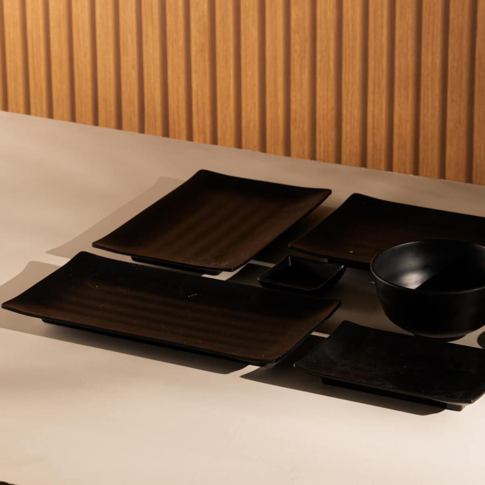 Travessa Retangular de Melamina para Sushi Sashimi 24,5x16,5