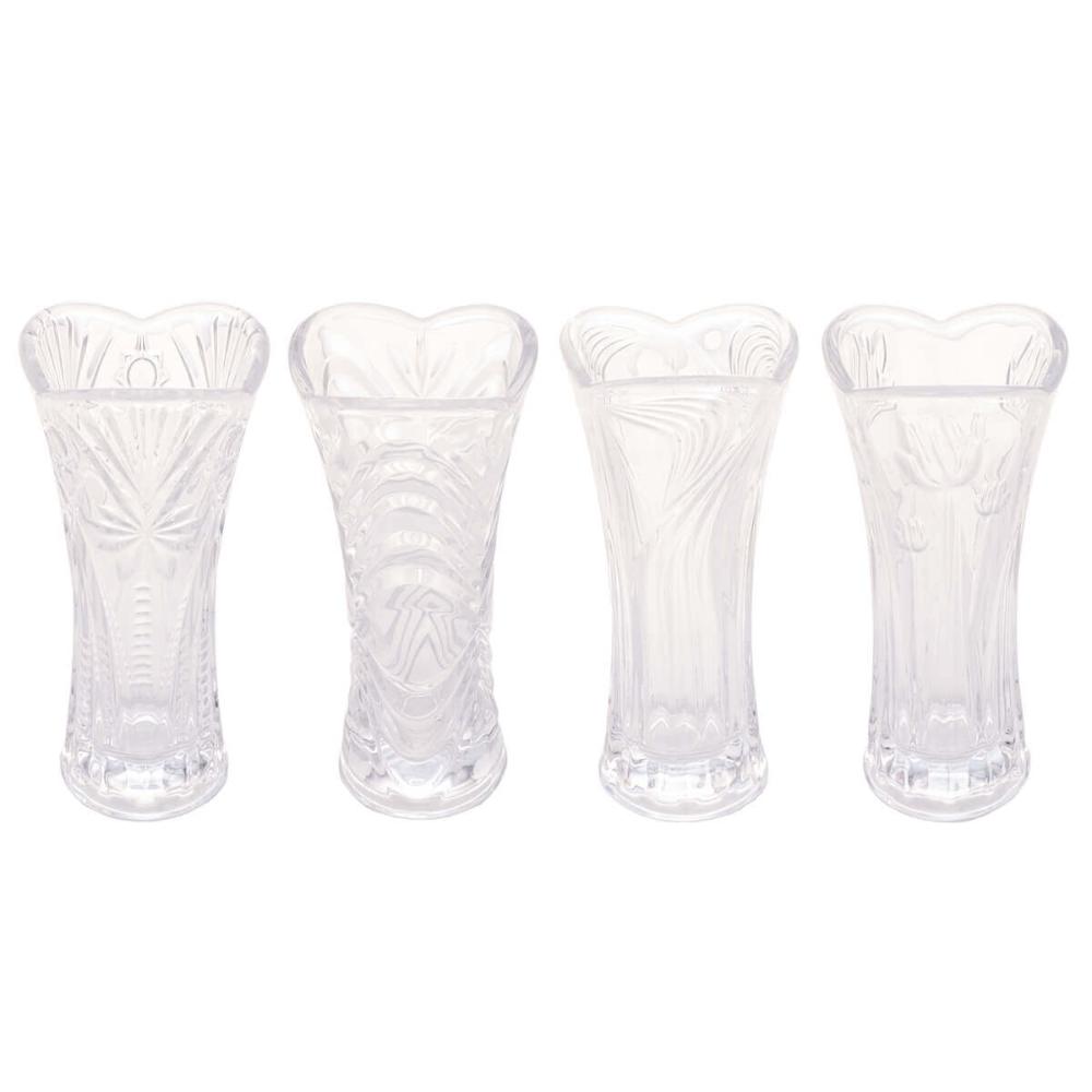 Vaso de Vidro 7,5x7,5x17cm Tulipa Jarro de Flor Transparente