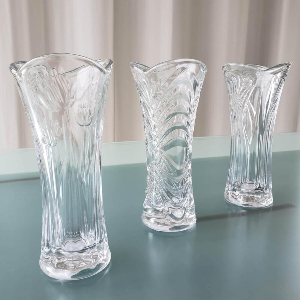 Vaso de Vidro 7,5x7,5x17cm Tulipa Jarro de Flor Transparente