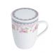 Xícara Caneca de Chá Porcelana Branca com Tampa e Infusor Inox 310ml Lyor