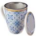 Xícara Caneca de Porcelana para Chá 310ml com Tampa e Infuso