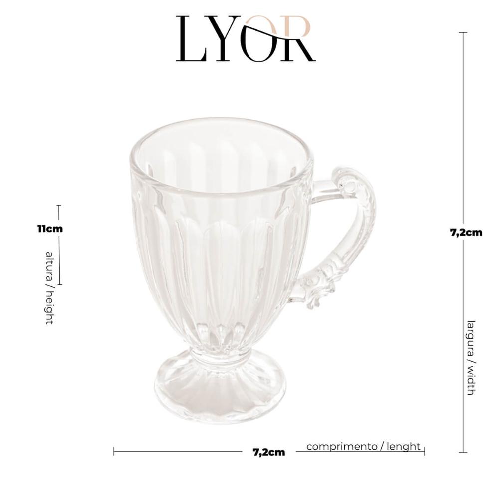 Xícara Taça de Vidro Cristal com Pé Imperial Café 200ml Cafe