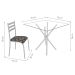 Conjunto de Mesa com Tampo de Vidro e 4 Cadeiras Istambul I Branco e Preto