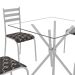 Conjunto de Mesa com Tampo de Vidro e 4 Cadeiras Istambul I Branco e Preto