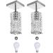 2 Lustres Clearcrillic Quadrado Cristal Acrílico + Lampada