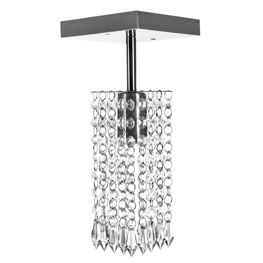 2 Lustres Clearcrillic Quadrado Cristal Acrílico + Lampada
