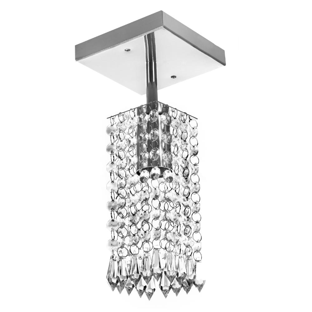 2 Lustres Clearcrillic Quadrado Cristal Acrílico + Lampada
