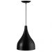 2 Lustres Pendente Gota Media Alumínio 30cm Preto + Lampada