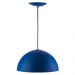 2 Lustres Pendente Meia Lua 40cm Alumínio Azul + Lampada