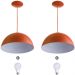 2 Lustres Pendente Meia Lua 40cm Alumínio Cobre + Lampada