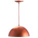 2 Lustres Pendente Meia Lua 40cm Alumínio Cobre + Lampada