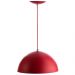 2 Lustres Pendente Meia Lua 40cm Alumínio Vermelho + Lampada
