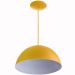 2 Lustres Pendente Meia Lua 40cm Amarela + Lampada