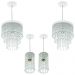 2 Pendente Manucrillic + 2 Pd Clearcrilic Cristal Ac. Branco