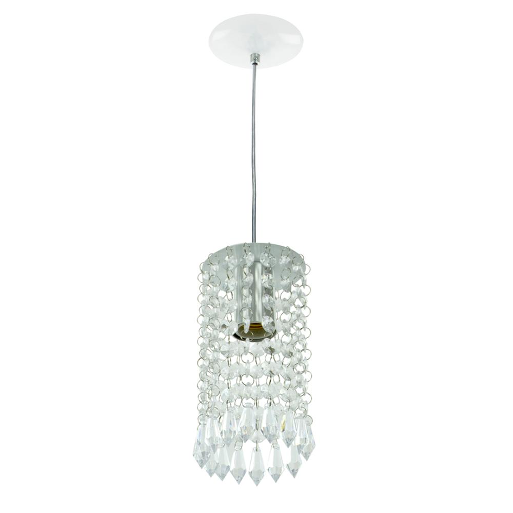 2 Pendente Manucrillic + 2 Pd Clearcrilic Cristal Ac. Branco
