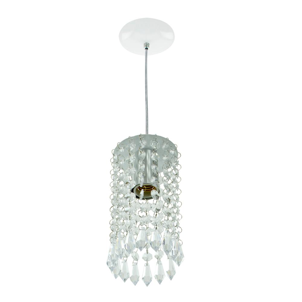 2 Pendente Manucrillic + 2 Pd Clearcrilic Cristal Ac. Branco