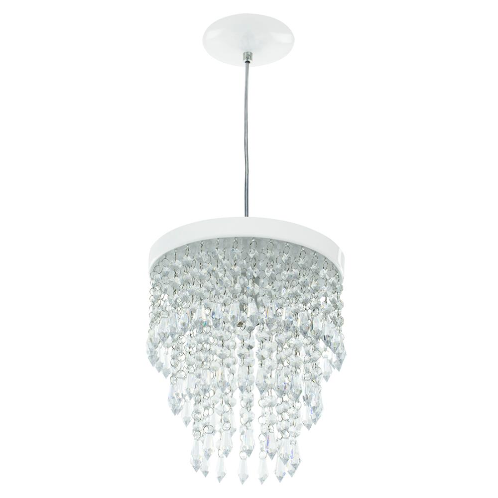 2 Pendente Manucrillic + 2 Pd Clearcrilic Cristal Ac. Branco