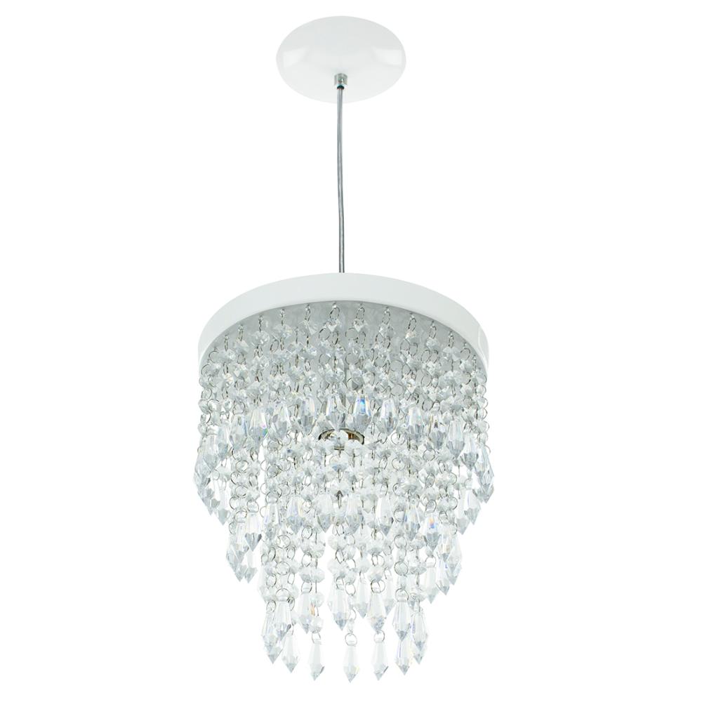 2 Pendente Manucrillic + 2 Pd Clearcrilic Cristal Ac. Branco