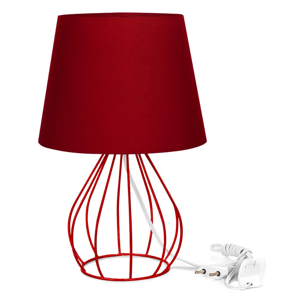 Abajur Cebola Dome Vermelho Com Aramado Vermelho