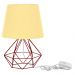Abajur Diamante Dome Amarelo Bolinha Com Aramado Cereja