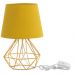 Abajur Diamante Dome Amarelo Mostarda Com Aramado Amarelo